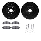 R1 Concepts 08-21 Lexus NX300 Front Drilled & Slotted Black Brake Rotor Set w/Optimum OE Pads and Hardware by R1 Concepts RNC-WHUH1-76164
