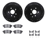 R1 Concepts 10-20 Lexus RX350 Rear Drilled & Slotted Black Brake Rotor Set w/Optimum OE Pads and Hardware by R1 Concepts RNC-WHUH1-76167