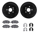 R1 Concepts 09-15 Toyota Venza Rear Drilled & Slotted Black Brake Rotor Set w/Optimum OE Pads and Hardware by R1 Concepts RNC-WHUH1-76169