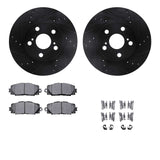 R1 Concepts 10-17 Lexus CT200h Front Drilled & Slotted Black Brake Rotor Set w/Optimum OE Pads and Hardware by R1 Concepts RNC-WHUH1-76170