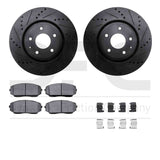R1 Concepts 16-25 Mazda CX-9 Front Drilled & Slotted Black Brake Rotor Set w/Optimum OE Pads and Hardware by R1 Concepts RNC-WHUH1-80078