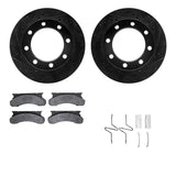 R1 Concepts 80-94 Ford F-250 Front Drilled & Slotted Black Brake Rotor Set w/Optimum OE Pads and Hardware