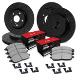 R1 Concepts 15-17 Genesis G80 Front & Rear Drill/Slot Black Rotors w/Optimum Pads