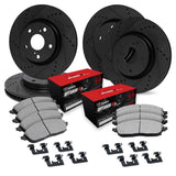 R1 Concepts 19-22 Genesis G70 Front & Rear Drill/Slot Black Rotors w/Optimum Pads