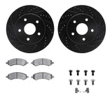 R1 Concepts 06-24 Chrysler Aspen Front Drill/Slot Black Rotors w/Off-Road/Tow Pads by R1 Concepts RNC-WHVH1-40010