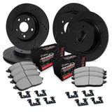R1 Concepts 18-24 Jeep Wrangler Front & Rear Drill/Slot Black Rotors w/Off-Road/Tow Pads by R1 Concepts RNC-WHVH2-42018