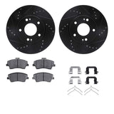R1 Concepts 17-20 Hyundai Elantra Front Drilled & Slotted Black Brake Rotor Set w/Ceramic Pads and Hardware by R1 Concepts RNC-WHWH1-03097