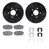 R1 Concepts 14-25 Hyundai Kona Front Drilled & Slotted Black Brake Rotor Set w/Ceramic Pads and Hardware by R1 Concepts RNC-WHWH1-03100