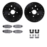 R1 Concepts 15-21 Subaru WRX Rear Drilled & Slotted Black Brake Rotor Set w/Ceramic Pads and Hardware by R1 Concepts RNC-WHWH1-13042