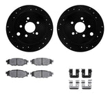 R1 Concepts 12-23 Subaru Crosstrek Rear Drilled & Slotted Black Brake Rotor Set w/Ceramic Pads and Hardware by R1 Concepts RNC-WHWH1-13043