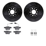 R1 Concepts 17-25 Alfa Romeo Stelvio Rear Drilled & Slotted Black Brake Rotor Set w/Ceramic Pads and Hardware by R1 Concepts RNC-WHWH1-16007
