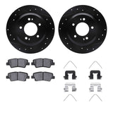 R1 Concepts 13-24 Hyundai Sonata Rear Drilled & Slotted Black Brake Rotor Set w/Ceramic Pads and Hardware by R1 Concepts RNC-WHWH1-21035
