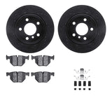 R1 Concepts 07-19 BMW X5 Rear Drilled & Slotted Black Brake Rotor Set w/Ceramic Pads and Hardware by R1 Concepts RNC-WHWH1-31081