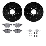 R1 Concepts 07-15 BMW 323i Front Drilled & Slotted Black Brake Rotor Set w/Ceramic Pads and Hardware by R1 Concepts RNC-WHWH1-31088