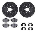 R1 Concepts 11-16 BMW 528i Rear Drilled & Slotted Black Brake Rotor Set w/Ceramic Pads and Hardware by R1 Concepts RNC-WHWH1-31103