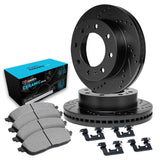 R1 Concepts 80-93 Dodge W250 Front Drilled & Slotted Black Brake Rotor Set w/Ceramic Pads and Hardware by R1 Concepts RNC-WHWH1-40009