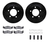 R1 Concepts 82-86 Jeep CJ7 Front Drilled & Slotted Black Brake Rotor Set w/Ceramic Pads and Hardware by R1 Concepts RNC-WHWH1-42012