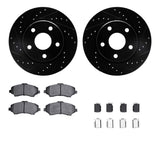R1 Concepts 07-18 Jeep Wrangler Front Drilled & Slotted Black Brake Rotor Set w/Ceramic Pads and Hardware by R1 Concepts RNC-WHWH1-42032