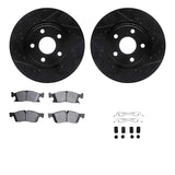 R1 Concepts 11-22 Dodge Durango Front Drilled & Slotted Black Brake Rotor Set w/Ceramic Pads and Hardware by R1 Concepts RNC-WHWH1-42050