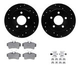 R1 Concepts 94-04 Ford Mustang Rear Drilled & Slotted Black Brake Rotor Set w/Ceramic Pads and Hardware by R1 Concepts RNC-WHWH1-54090