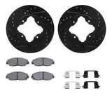 R1 Concepts 90-97 Acura CL Front Drilled & Slotted Black Brake Rotor Set w/Ceramic Pads and Hardware by R1 Concepts RNC-WHWH1-59032