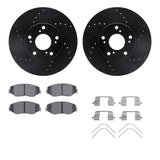 R1 Concepts 02-15 Acura ILX Front Drilled & Slotted Black Brake Rotor Set w/Ceramic Pads and Hardware by R1 Concepts RNC-WHWH1-59065