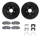 R1 Concepts 99-14 Acura TL Front Drilled & Slotted Black Brake Rotor Set w/Ceramic Pads and Hardware by R1 Concepts RNC-WHWH1-59083
