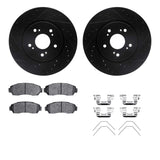 R1 Concepts 07-16 Acura RDX Front Drilled & Slotted Black Brake Rotor Set w/Ceramic Pads and Hardware by R1 Concepts RNC-WHWH1-59085