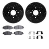 R1 Concepts 98-02 Honda Accord Front Drilled & Slotted Black Brake Rotor Set w/Ceramic Pads and Hardware