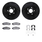 R1 Concepts 07-20 Acura ZDX Front Drilled & Slotted Black Brake Rotor Set w/Ceramic Pads and Hardware by R1 Concepts RNC-WHWH1-59100