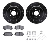 R1 Concepts 07-17 Acura ZDX Rear Drilled & Slotted Black Brake Rotor Set w/Ceramic Pads and Hardware by R1 Concepts RNC-WHWH1-59102