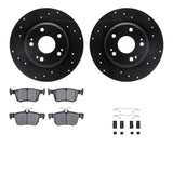 R1 Concepts 17-20 Honda Civic Rear Drilled & Slotted Black Brake Rotor Set w/Ceramic Pads and Hardware by R1 Concepts RNC-WHWH1-59109
