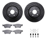 R1 Concepts 18-25 Acura Integra Front Drilled & Slotted Black Brake Rotor Set w/Ceramic Pads and Hardware by R1 Concepts RNC-WHWH1-59115