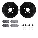 R1 Concepts 13-19 Nissan Sentra Front Drilled & Slotted Black Brake Rotor Set w/Ceramic Pads and Hardware by R1 Concepts RNC-WHWH1-67089