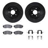 R1 Concepts 05-20 Infiniti EX35 Front Drilled & Slotted Black Brake Rotor Set w/Ceramic Pads and Hardware by R1 Concepts RNC-WHWH1-67091