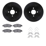 R1 Concepts 12-24 Nissan Micra Front Drilled & Slotted Black Brake Rotor Set w/Ceramic Pads and Hardware by R1 Concepts RNC-WHWH1-67124
