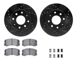 R1 Concepts 02-07 Mitsubishi Lancer Front Drilled & Slotted Black Brake Rotor Set w/Ceramic Pads and Hardware by R1 Concepts RNC-WHWH1-72076