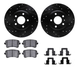 R1 Concepts 08-17 Audi A5 Rear Drilled & Slotted Black Brake Rotor Set w/Ceramic Pads and Hardware by R1 Concepts RNC-WHWH1-73069