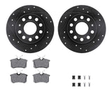 R1 Concepts 10-19 Audi A3 Rear Drilled & Slotted Black Brake Rotor Set w/Ceramic Pads and Hardware by R1 Concepts RNC-WHWH1-74042