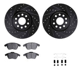 R1 Concepts 05-17 Audi TT Front Drilled & Slotted Black Brake Rotor Set w/Ceramic Pads and Hardware by R1 Concepts RNC-WHWH1-74080