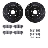 R1 Concepts 13-20 Lexus IS300 Rear Drilled & Slotted Black Brake Rotor Set w/Ceramic Pads and Hardware by R1 Concepts RNC-WHWH1-75032