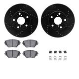 R1 Concepts 01-05 Toyota RAV4 Front Drilled & Slotted Black Brake Rotor Set w/Ceramic Pads and Hardware by R1 Concepts RNC-WHWH1-76130