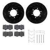 R1 Concepts 10-24 Lexus GX460 Front Drilled & Slotted Black Brake Rotor Set w/Ceramic Pads and Hardware by R1 Concepts RNC-WHWH1-76148