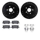 R1 Concepts 04-09 Lexus RX330 Rear Drilled & Slotted Black Brake Rotor Set w/Ceramic Pads and Hardware by R1 Concepts RNC-WHWH1-76150