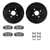 R1 Concepts 06-19 ScIon iQ Front Drilled & Slotted Black Brake Rotor Set w/Ceramic Pads and Hardware by R1 Concepts RNC-WHWH1-76154