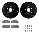 R1 Concepts 06-18 Lexus HS250h Front Drilled & Slotted Black Brake Rotor Set w/Ceramic Pads and Hardware by R1 Concepts RNC-WHWH1-76158