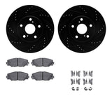 R1 Concepts 06-20 Pontiac Vibe Front Drilled & Slotted Black Brake Rotor Set w/Ceramic Pads and Hardware by R1 Concepts RNC-WHWH1-76159