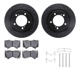 R1 Concepts 07-22 Lexus LX570 Front Drilled & Slotted Black Brake Rotor Set w/Ceramic Pads and Hardware by R1 Concepts RNC-WHWH1-76161