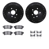 R1 Concepts 10-20 Lexus RX350 Rear Drilled & Slotted Black Brake Rotor Set w/Ceramic Pads and Hardware by R1 Concepts RNC-WHWH1-76167