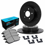 R1 Concepts 16-23 Mazda CX-9 Rear Drilled & Slotted Black Brake Rotor Set w/Ceramic Pads and Hardware by R1 Concepts RNC-WHWH1-80087